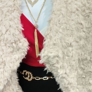 WhitePoodle Fur Vest , No Sleeves